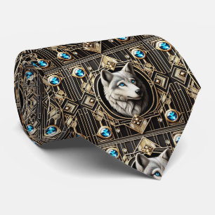 Majestätische Wolf Krawatte   Maskuline Herrenmode