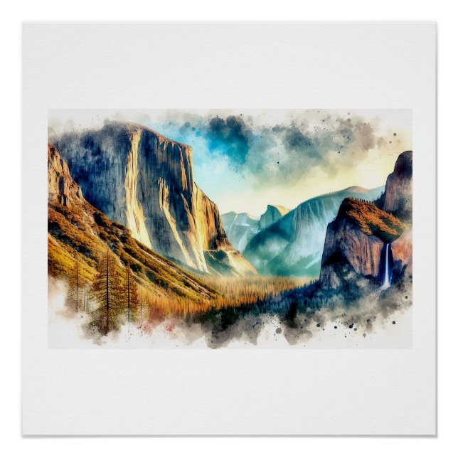 Majestätische Yosemite-Landschaft,  Poster (Vorderseite)