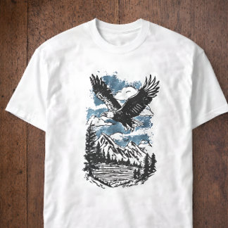 Majestätischer Adler Bergsee Natur Wildnis T-Shirt