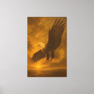 Majestätischer Adler im goldenen Licht – Wilde Kun Leinwanddruck