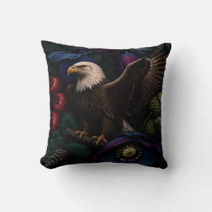 Majestätischer Adler im nächtlichen botanischen Ga Kissen
