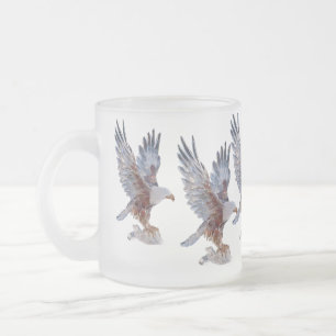 Majestätischer Adler-Kristall-Stil-Becher Mattglastasse
