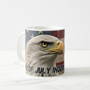 Majestätischer Adler und Flagge – Geist der Freihe Kaffeetasse