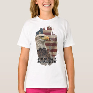 Majestätischer Adler und Flagge – Geist der Freihe T-Shirt