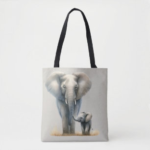 Majestätischer afrikanischer Elefant und Baby in A
