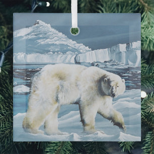 Majestätischer arktischer Eisbär Blaue Gletscher E Ornament Aus Glas