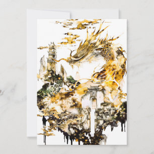 Majestätischer asiatischer Mythologie-Drache Tempe Ankündigung