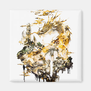 Majestätischer asiatischer Mythologie-Drache Tempe Magnet