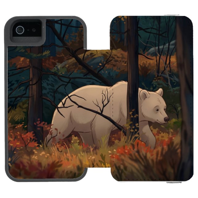 MAJESTÄTISCHER BÄR  INCIPIO iPhone Geldbeutel-Hülle (Folio Geöffnet)