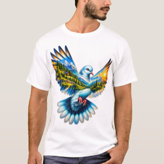 Majestätischer Bergvogel Naturlandschaft T-Shirt