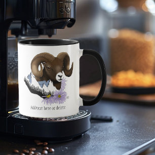 Majestätischer Bighorn Brauner Schafbock Grüner Be Tasse