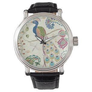 Majestätischer blauer Pfau Armbanduhr