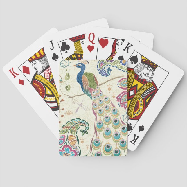 Majestätischer blauer Pfau Spielkarten (Rückseite)