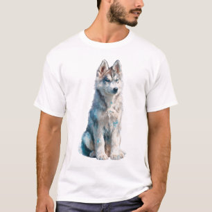 Majestätischer blaugäugiger Husky Arktischer Geist T-Shirt