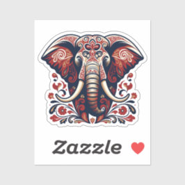 Majestätischer Blumen-Elefant - Boho-Stammesaufkle Aufkleber