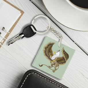 Majestätischer Braun Fantasy Greif Mythischer Gryp Schlüsselanhänger