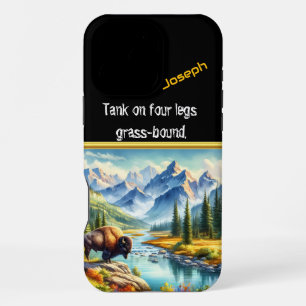 Majestätischer Büffel an einem ruhigen Bergfluss iPhone 16 Pro Max Hülle