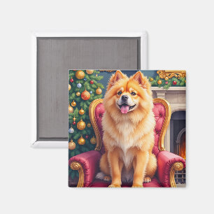 Majestätischer Chow Chow von großem Weihnachtsbaum Magnet
