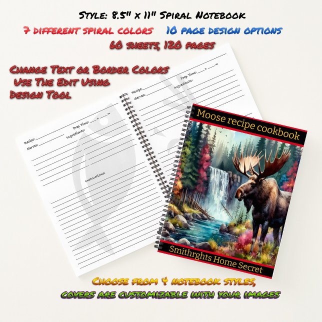 Majestätischer Elch durch einen Wasserfall im Herb Notizbuch (Von Creator hochgeladen)