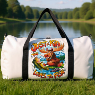 Majestätischer Elch mit einem Fisch: Duffle Bag