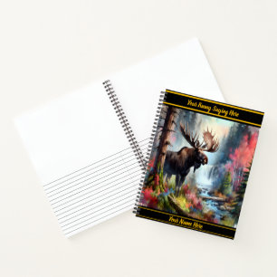 Majestätischer Elch stehend in der Nähe eines puls Notizbuch