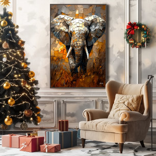 Majestätischer Elefant in dynamischer Impasto-Kuns Leinwanddruck