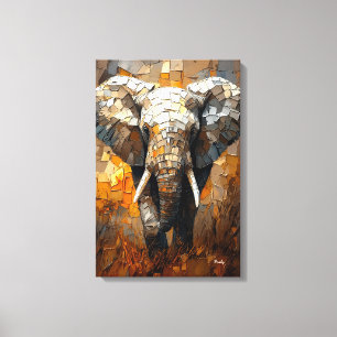 Majestätischer Elefant in dynamischer Impasto-Kuns Leinwanddruck