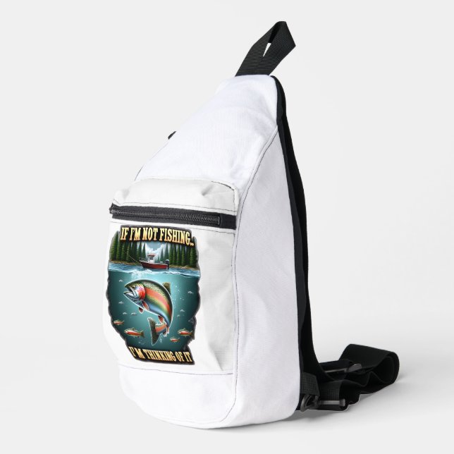 Majestätischer Fisch Schwimmen Verweilen Sie auf e Crossbody Bag (Rechte Ecke)