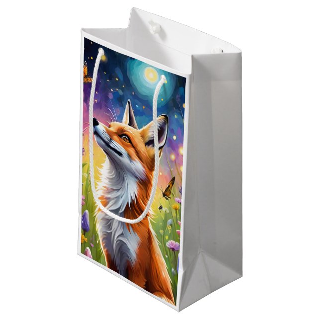 Majestätischer Fuchs Kleine Geschenktüte (Vorderseite Schrägansicht)