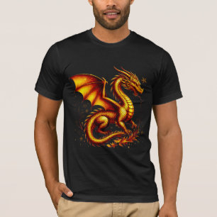 Majestätischer goldener Drache mit goldenen Schupp T-Shirt