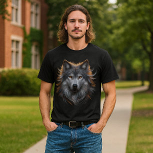 Majestätischer Grauwolf mit kupferfarbenen Augen  T-Shirt