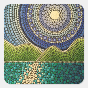 Majestätischer Himmel Quadratischer Aufkleber