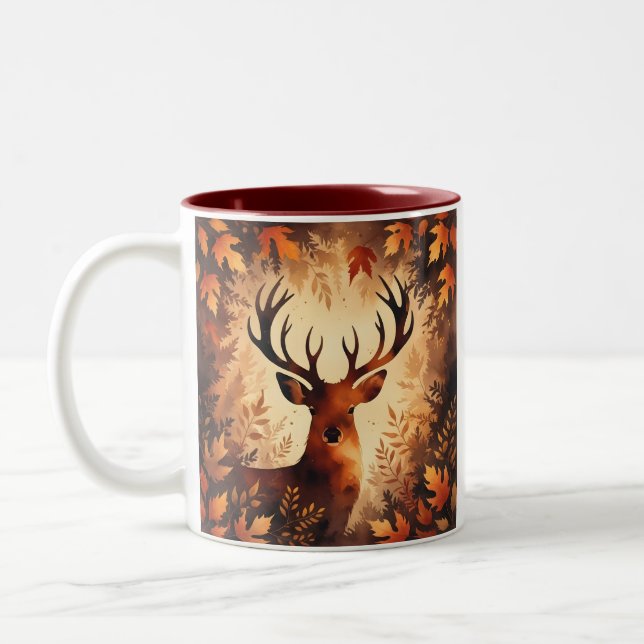 Majestätischer Hirsch Herbstwald Tasse (Links)