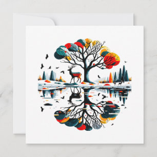 Majestätischer Hirsch im schneebedeckten Winterwal