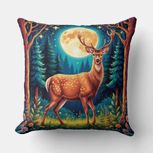 Majestätischer Hirsch in einem üppigen Wald Kissen