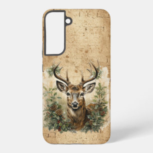 Majestätischer Hirsch mit Geweih Blumen Samsung Galaxy Hülle