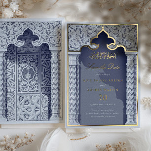 Majestätischer islamischer Bogen Save the Date Folieneinladung