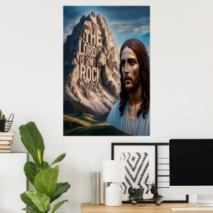 Majestätischer Jesus: Wächter des Berges Poster