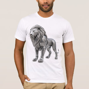 Majestätischer keltischer Silberlöwe mit aufwendig T-Shirt