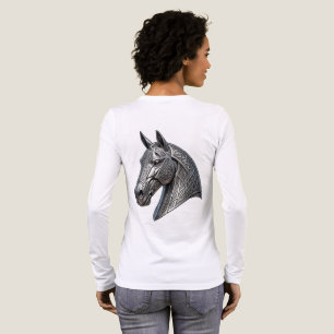 Majestätischer keltischer Silberpferdekopf mit Kno Tri-Blend Shirt