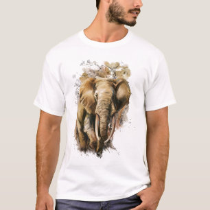 Majestätischer königlicher Elefant in Wasserfarbe T-Shirt
