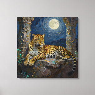 Majestätischer Leopard auf Klippenvorsprung Leinwanddruck