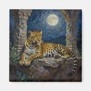 Majestätischer Leopard auf Klippenvorsprung Magnet