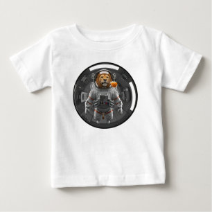 Majestätischer Löwe-Astronaut schwebend in Schwere Baby T-shirt