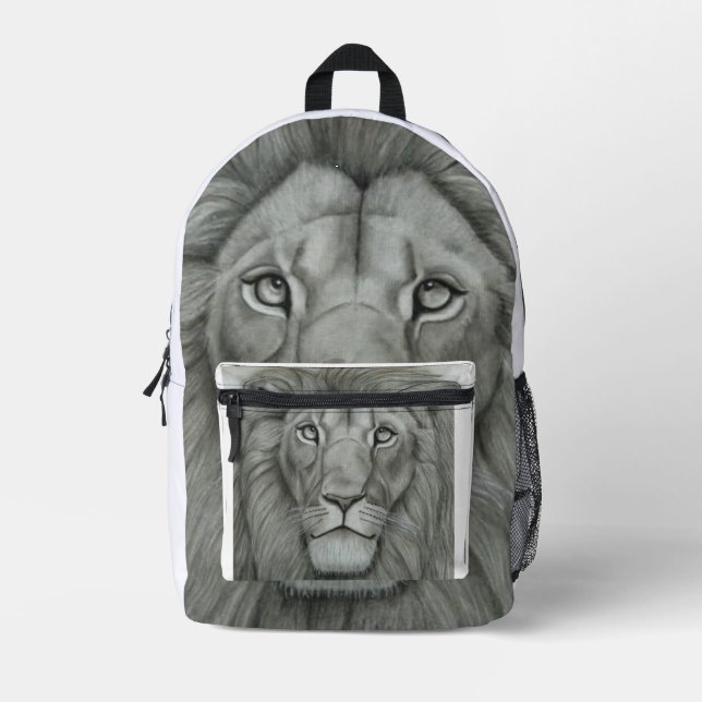 Majestätischer Löwe Bedruckter Rucksack (Vorderseite)