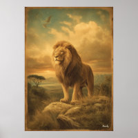 Majestätischer Löwe – Retro-Vintage-Safari im Stil