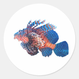 Majestätischer Löwenfisch-Sticker - Exotischer Mee Runder Aufkleber