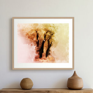 Majestätischer männlicher afrikanischer Elefant be Fotodruck