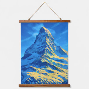 Majestätischer Matterhorn Wandteppich Mit Holzrahmen