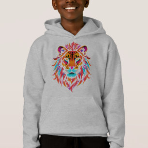 Majestätischer neon Löwe Hoodie